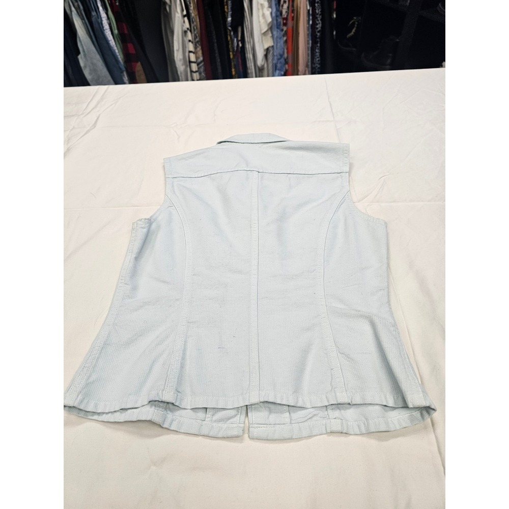 United Colors of Benetton Womens Blue Zip Up Utility Vest Made in Italy Small - Picture 4 of 7
